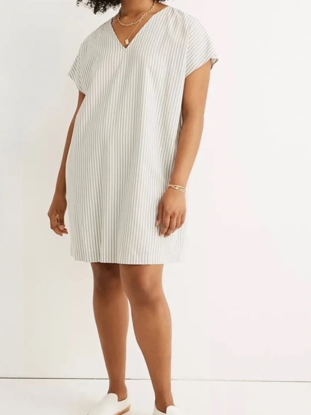 Madewell Button Back Easy Sage Mist Mini Dress NWT Large